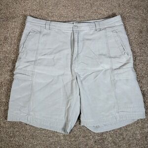 Tommy Bahama Relax Mens Gray Cargo Shorts Size 40 Tencel Lyocell Cotton Blend